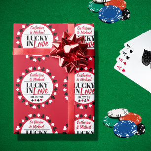 Papier Cadeau Las Vegas Casino Mariage Lucky In Love Red