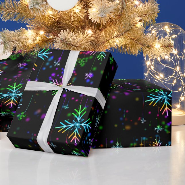 Papier Cadeau L'atmosphère de Noël festive et animée de Slippery (Vacances)