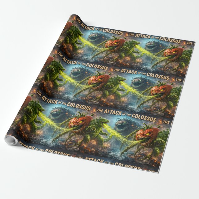 Papier Cadeau L'attaque du légume mutant géant Colossus en vrac (Déroulé)