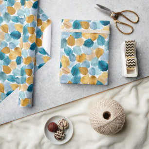 Papier Cadeau L'automne moderne laisse l'aquarelle Motif sans co
