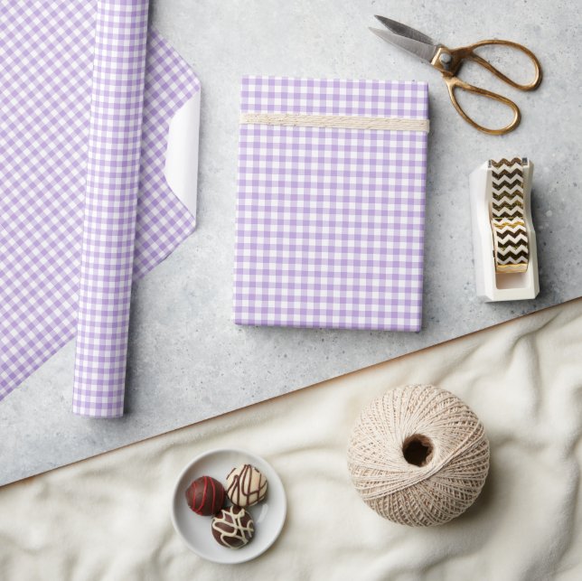 Papier Cadeau Lavande douce En vichy classique (Artisanat)