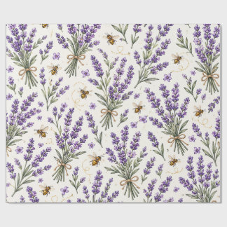 Papier Cadeau Lavande & Petite Abeille Cottagecore Botanique San
