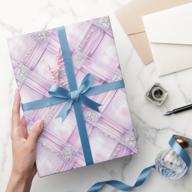 Papier Cadeau Lavande Rose Pearl Mariage (Cadeaux)