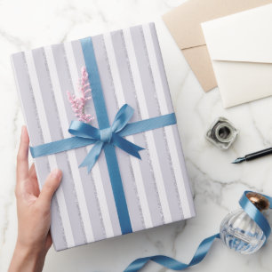 Papier Cadeau Lavande Violet Paillettes Rayures Mariage