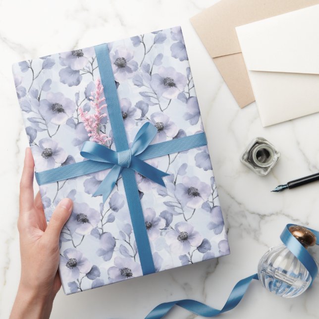 Papier Cadeau Lavande Violette Fleurs Mariage Douche (Cadeaux)