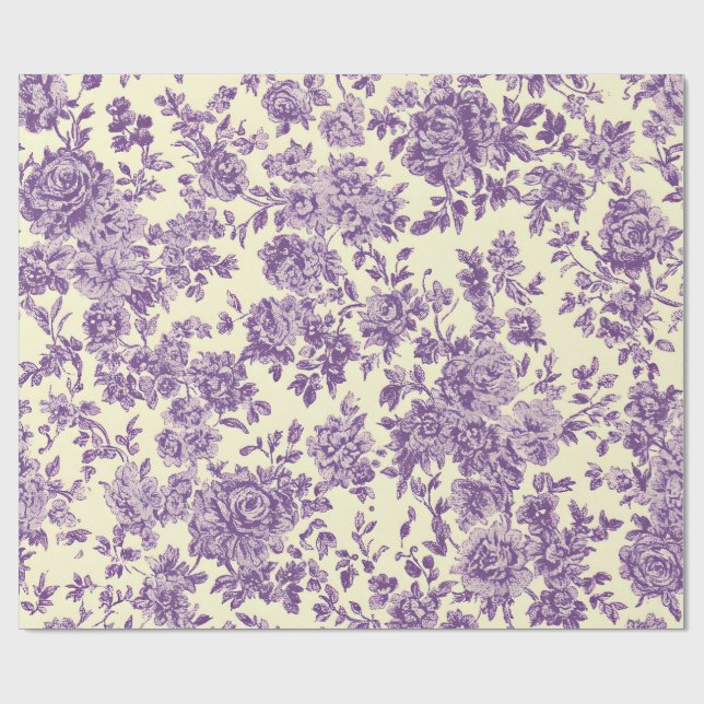 Papier Cadeau Lavendar Roses (Plat)