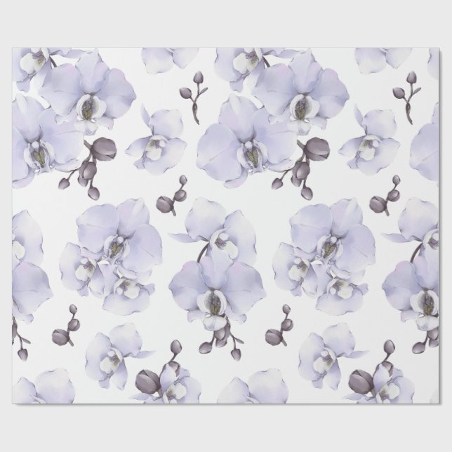 Papier Cadeau Lavender Orchid Baby Shower Wrapping Paper (Plat)