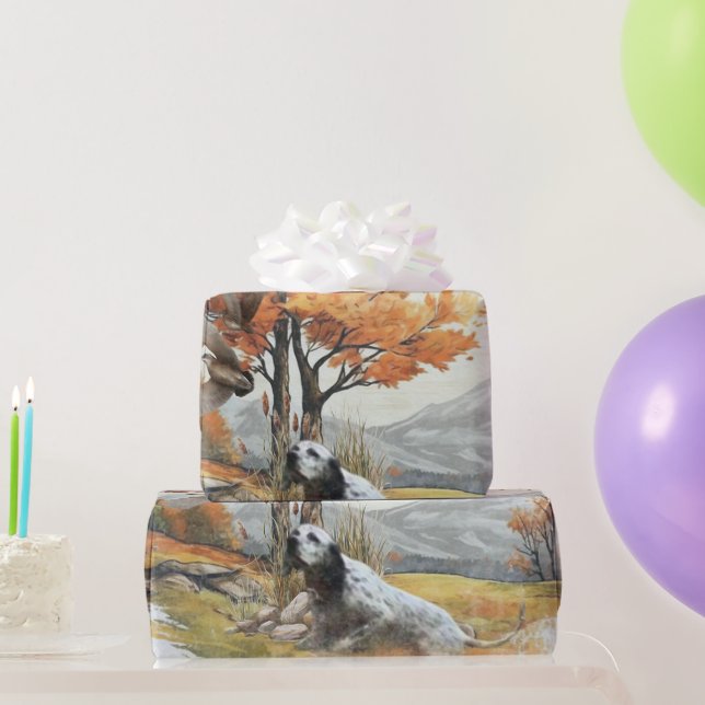 Papier Cadeau "Laverack" La chasse du Setter anglais (Cadeaux de fête)