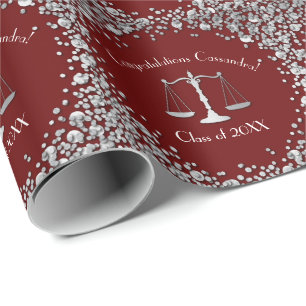 Papier Cadeau Lawyer Law School Maroon Silver Graduation Party