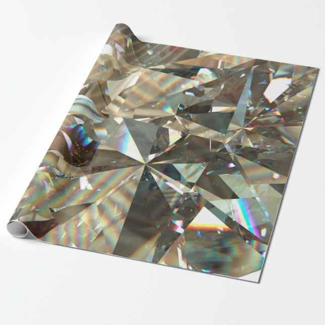Papier Cadeau Layered texture triangular diamond or crystal shap (Déroulé)