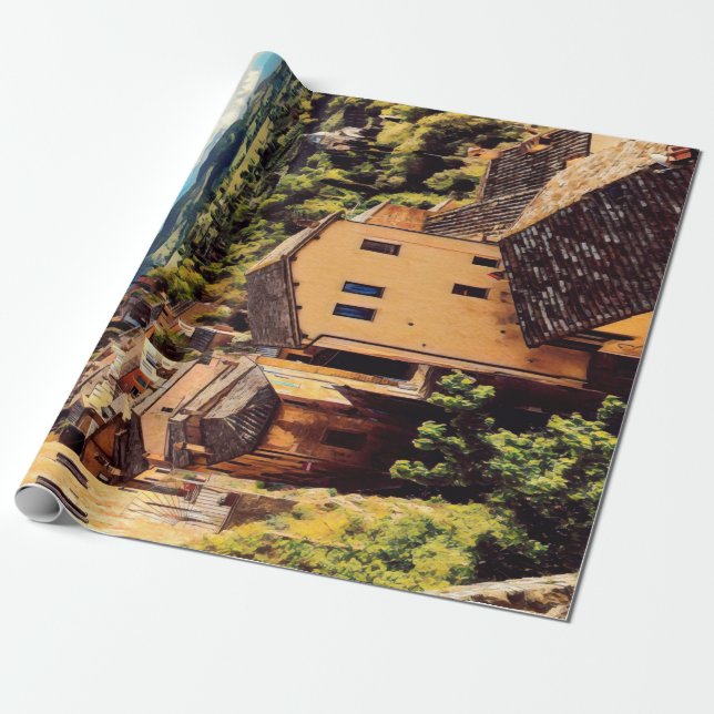 Papier Cadeau ldp MONTEPULCIANO - ville - panorama - (Déroulé)
