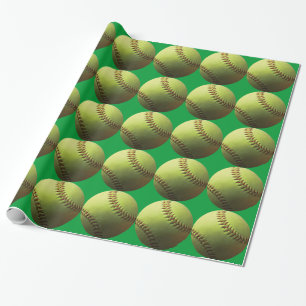 Papier Cadeau Le base-ball jaune