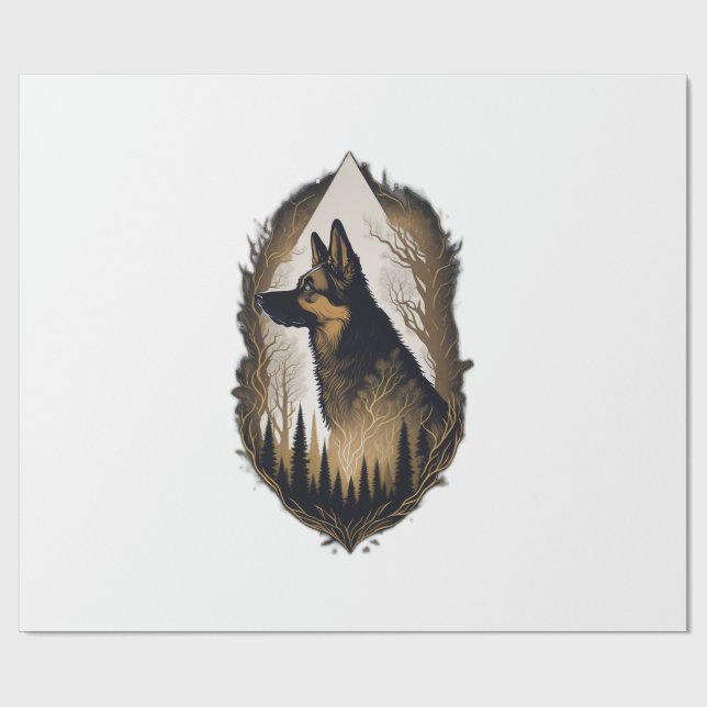Papier Cadeau Le Berger Allemand 003 (Plat)