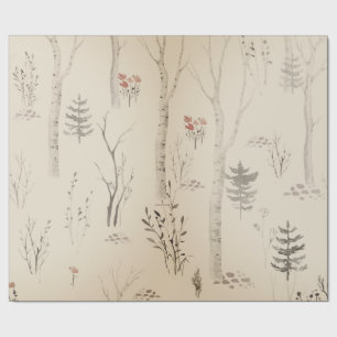 PAPIER CADEAU LE CADEAU DE L'MOTIF SCANDINAVIEN DES FORÊTS CHRI
