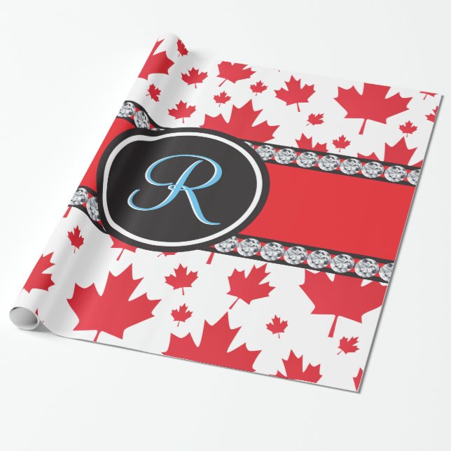 Papier Cadeau Le Canada marque le monogramme budgétaire Abstrait (Déroulé)