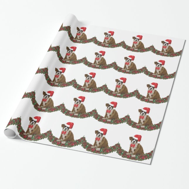 Papier Cadeau Le canard de Noël de Noël de Santa Hat (Déroulé)