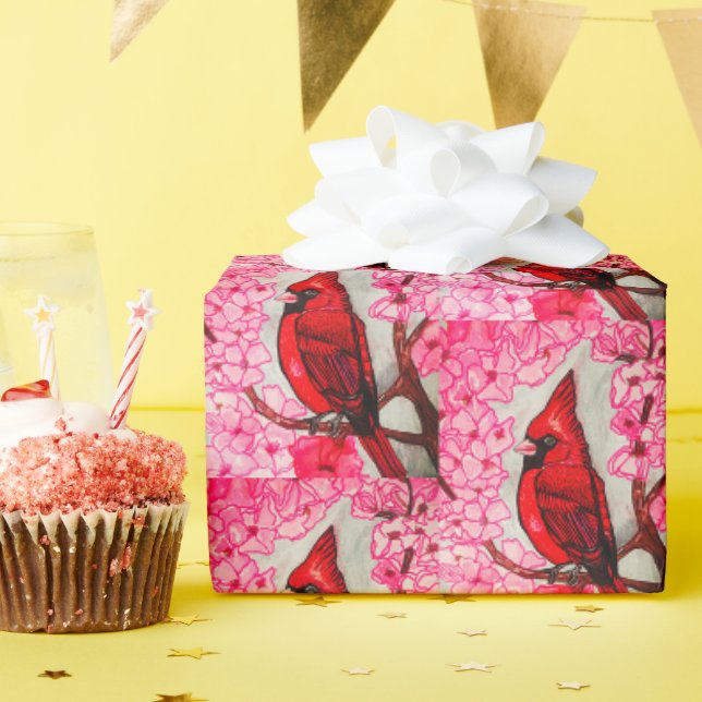 PAPIER CADEAU LE CARDINAL ROUGE  (Fête d'anniversaire)