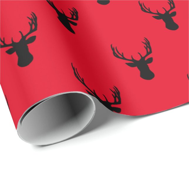 Papier Cadeau Le cerf commun dirige votre couleur d'arrière - (Coin rond)