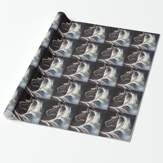 Papier Cadeau Le cheval noir (Déroulé)