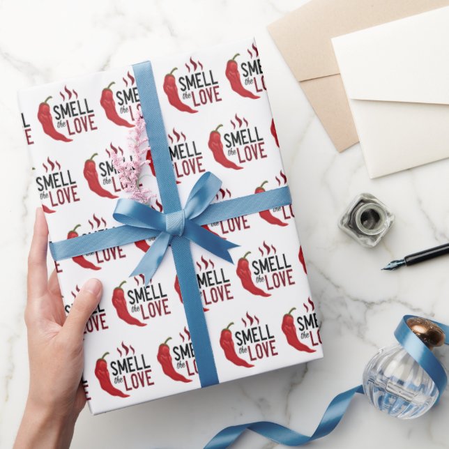 Papier Cadeau Le Chili rouge sent l'amour (Cadeaux)