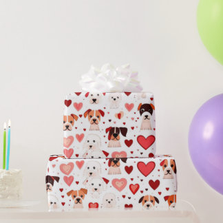 Papier Cadeau Le coeur de la Saint Valentin Envelopper le papier