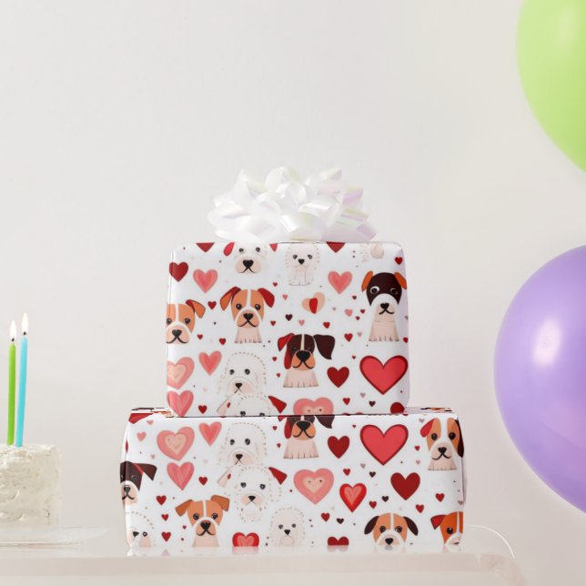 Papier Cadeau Le coeur de la Saint Valentin Envelopper le papier (Cadeaux de fête)