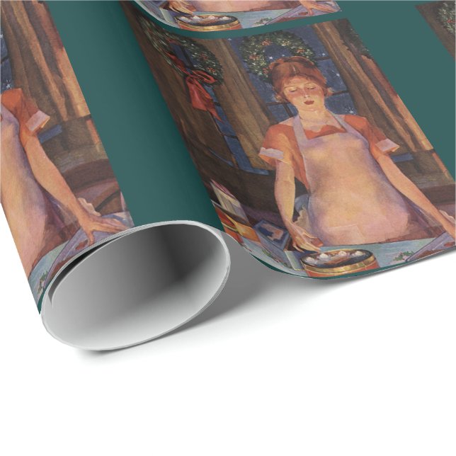 Papier Cadeau Le cuisinier de Noël (Coin rond)