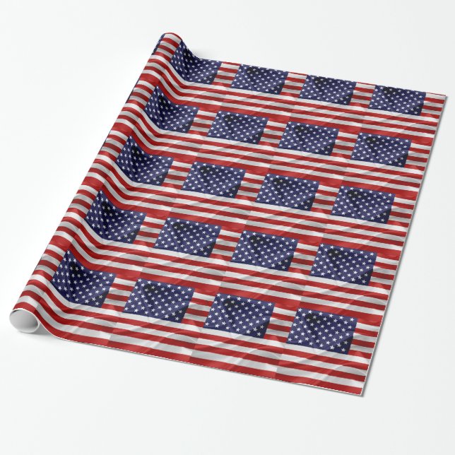 Papier Cadeau Le drapeau des États-Unis d'Amérique (Déroulé)