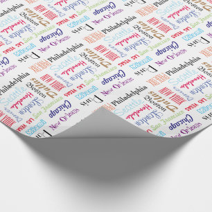 Papier Cadeau Le favori d'enveloppe de cadeau place les villes
