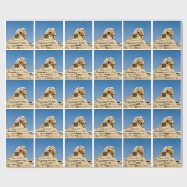 Papier Cadeau Le Grand Sphinx de Gizeh contre un ciel bleu clair (Plat)