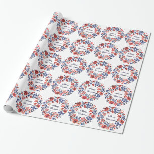 Papier Cadeau Le Joyeux Noël fleurit le cycle