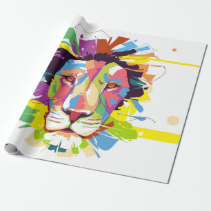 Papier Cadeau Le Lion pop art