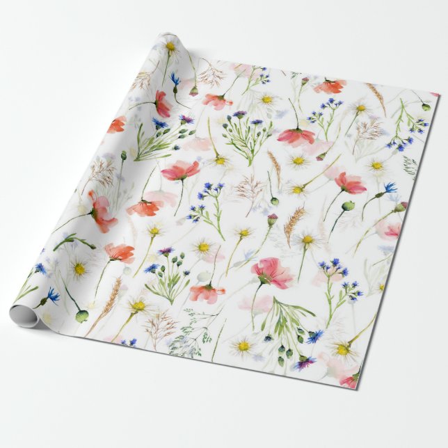 Papier Cadeau Le Meadow Fleur sauvage scandinave (Déroulé)