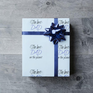 Papier Cadeau Le Meilleur Papa de la Planète Minimaliste Personn