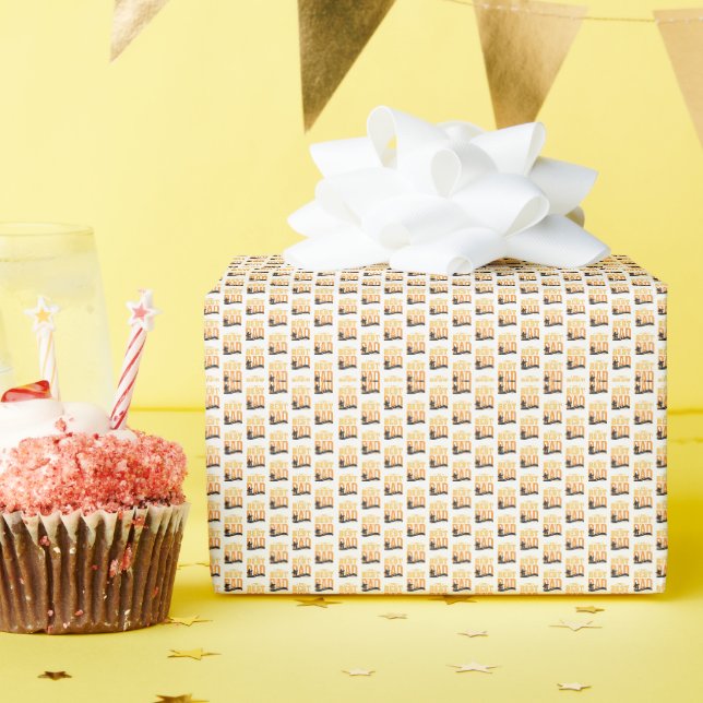 Papier Cadeau Le Meilleur Papa du Monde (Fête d'anniversaire)