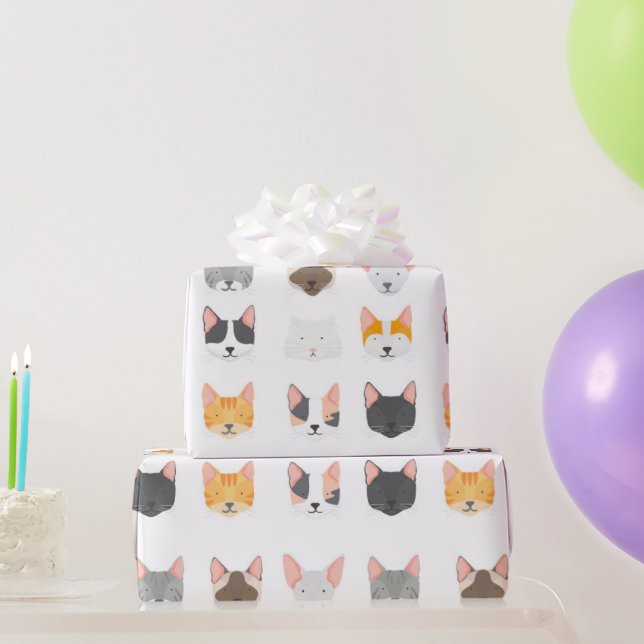 Papier Cadeau Le Meow Amoureux des chats du chat, papier d’envel (Cadeaux de fête)