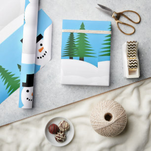 Papier Cadeau Le mignon Snowman aux Merveilles d'hiver