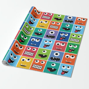 Papier Cadeau Le monstre de motif de monstres d'enfants fait