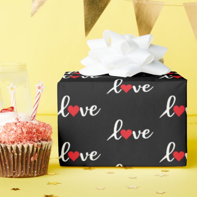 Papier Cadeau Le mot "Love Wrapper Paper" (Fête d'anniversaire)