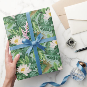 Papier Cadeau Le Motif blanc Lotus Tropical Canopy