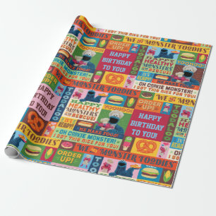 Papier Cadeau Le Motif de camion Foodie de Cookie Monster