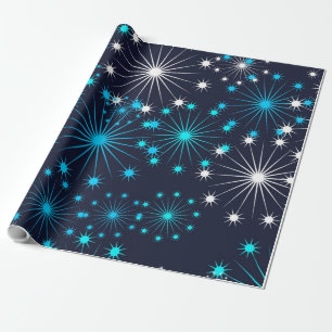 Papier Cadeau Le motif de flocon de neige brille comme une étoil