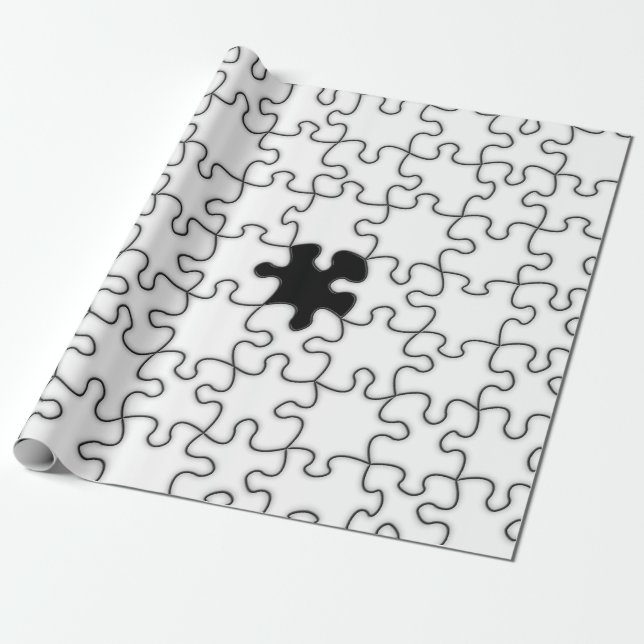 Papier Cadeau Le Motif de pièce de casse-tête manquant (Déroulé)