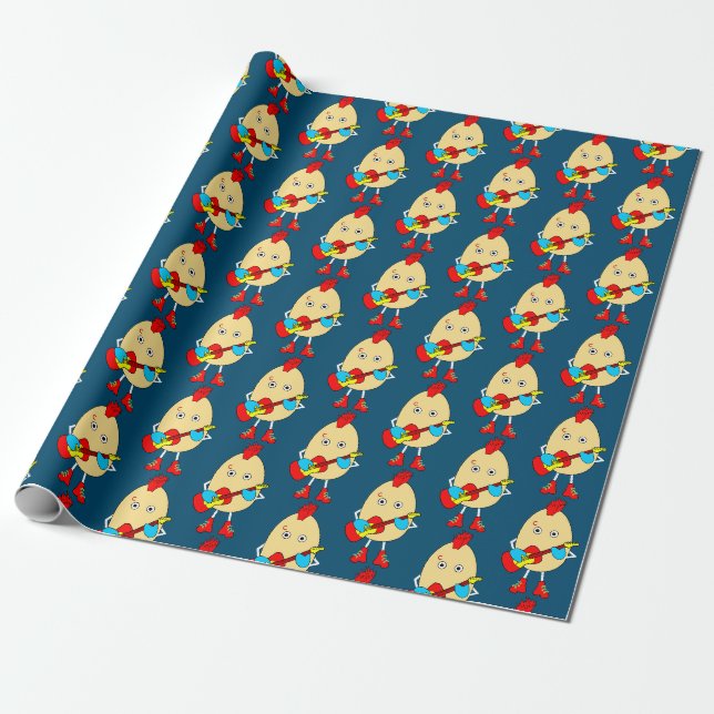 Papier Cadeau Le musicien de rock Egghead (Déroulé)