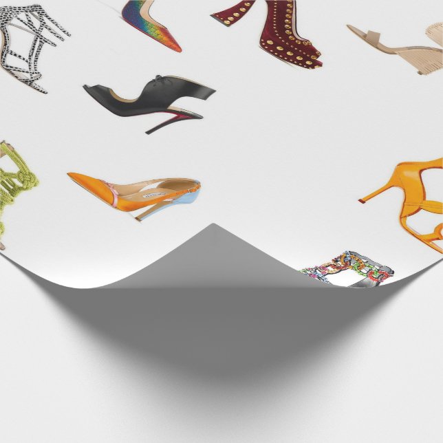 Papier Cadeau Le noir de chaussures rouge pompe le papier (Coin)