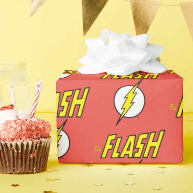 Papier Cadeau Le nom Flash et logo d'éclair (Fête d'anniversaire)