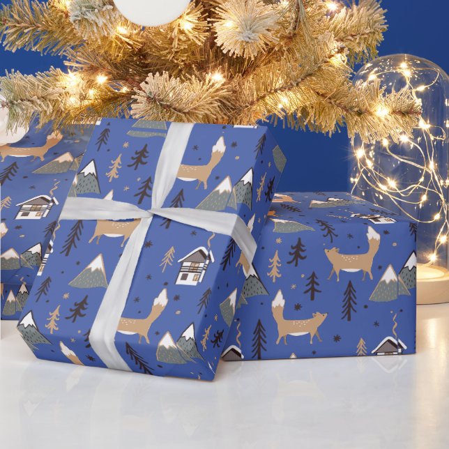 Papier Cadeau Le papier d'enveloppement Motif Christmas Fox (Vacances)