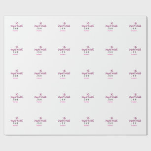 Papier Cadeau Le parfait match rose noir nom date mariage cou