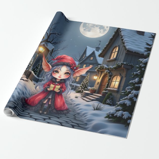 Papier Cadeau Le Petit Messager de Noël.  (Déroulé)