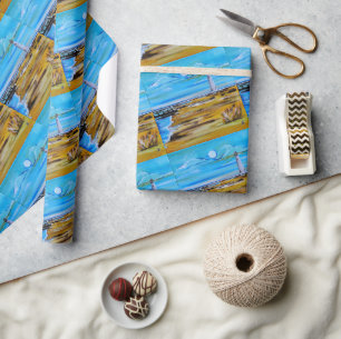 Papier Cadeau Le phare sur la plage Peinture d'Alfred Fox